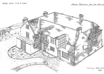 Georgian Town House Ink drawing of Georgian Town House Back