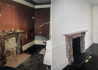 Georgian Town House Marble Fireplace Before and After