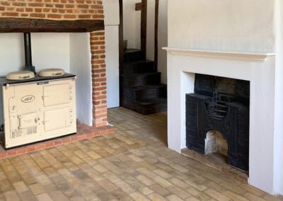 Tudor Timber Frame Manor House Fireplace with Inglenook -After