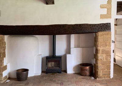 Timber Frame: Circa 1547 Inglenook Fireplace After